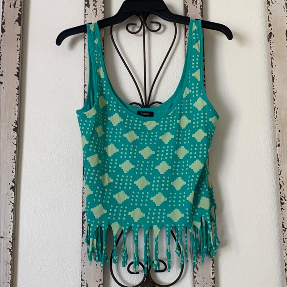 Tribal crop top with fringe